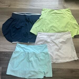 Set of Four Athletic Skirts in Various Colors